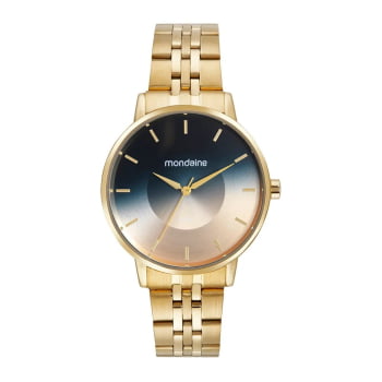 Relógio Mondaine Feminino Dourado Minimalista com Visor Dégradé Á Prova d'água 32682LPMVDE1 