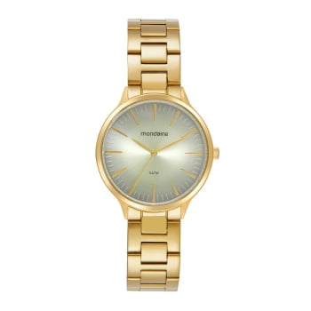 Relógio Mondaine Feminino Dourado Minimalista Visor Gradiente Á Prova d´água 99751LPMVDE1