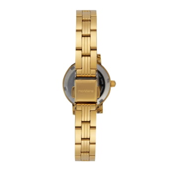 Relógio Mondaine Feminino Dourado Pequeno Visor Champanhe com Cristais Á Prova d'água 99846LPMVDE1