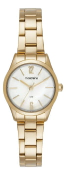 Relógio Mondaine Feminino Dourado Visor Branco Á Prova d´água 99823LPMVDE1