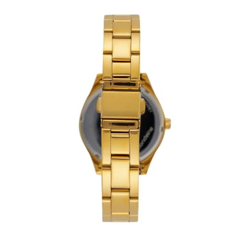 Relógio Mondaine Feminino Dourado Visor Champanhe com Cristais Á Prova d'água 99868LPMVDE1