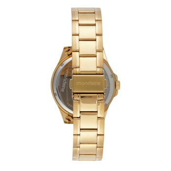 Relógio Mondaine Dourado Visor Champanhe Minimalista Á Prova d'água 83514GPMVDE1