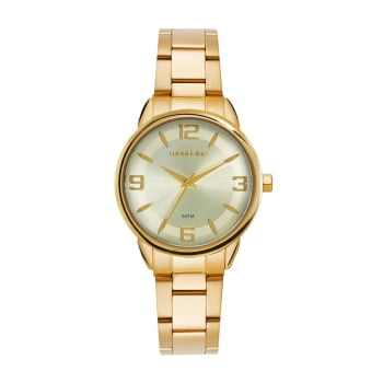 Relógio Mondaine Feminino Dourado Visor Champanhe Minimalista Á Prova D'água 99869LPMVDE1 Relógio Mondaine Feminino Dourado Visor Champanhe Minimalista Á Prova D'água 99869LPMVDE1