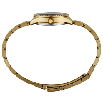 Relógio Mondaine Feminino Dourado Visor Champanhe Texturizado com Cristais Á Prova d'água 32858LPMVDE1