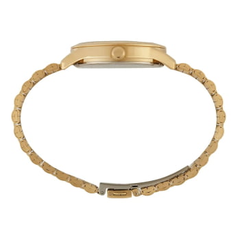 Relógio Mondaine Feminino Dourado Visor Metálico Champanhe com Cristais Á Prova d'água 99763LPMVDE3