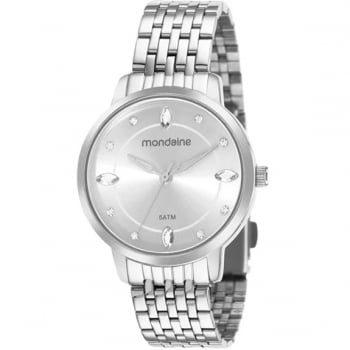 Relógio Mondaine Feminino Prata Com Pedras 32336L0MVNE3