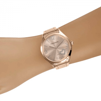 Relógio Mondaine Rosé Feminino com Corações no Visor Á Prova d''agua 53821LPMVRE3