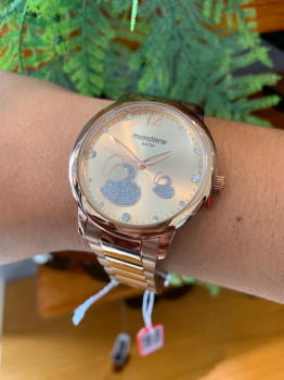 Relógio Mondaine Feminino Rose com Corações 53627LPMVRE2 