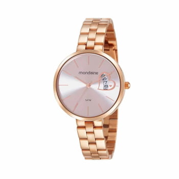 Relógio Mondaine Feminino Rose Minimalista Visor Rose com Calendário Á Prova D'água 32342LPMVRE2 