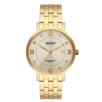 Relógio Orient Feminino Dourado com Calendário á Prova D'água FGSS1165 C2KX