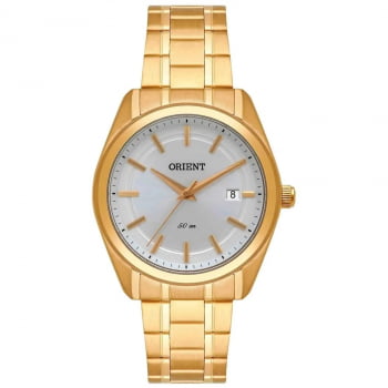 Relógio Orient Feminino Dourado com Calendário Aço Inox FGSS1178 S1KX