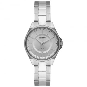 Relógio Orient Feminino Prata Com Mostrador Prata Calendário FBSS1152