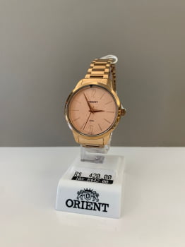 Relógio Orient Feminino Rose Visor Rose Texturizado Maquinário Japonês Aço Inoxidável Á Prova D'água FTSS0130