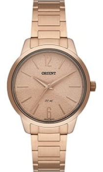 Relógio Orient Feminino Rose Visor Rose Texturizado Maquinário Japonês Aço Inoxidável Á Prova D'água FTSS0130