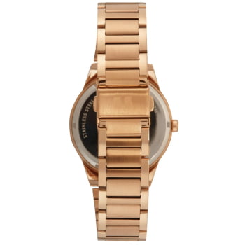 Relógio Seculus Feminino Rose Gold Visor Prateado Texturizado Á Prova d'água 77180LPSVRS2