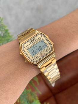 Relógio Skmei Digital Dourado Retro Vintage 1123