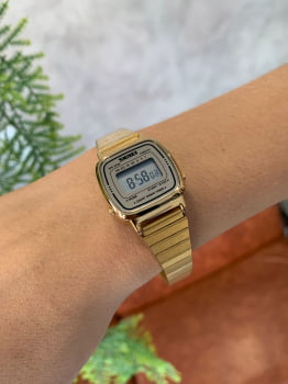 Relógio Skmei Feminino Dourado Digital Retro Vintage Mine 1252