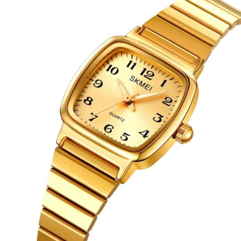Relógio Skmei Feminino Dourado Todo Numerado 2292