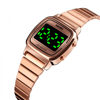 Relógio Skmei Feminino Rosé Digital LED Retro Vintage Mine 1543