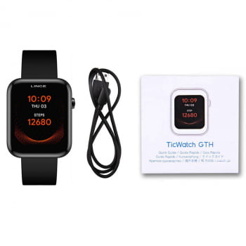 Relógio Smartwatch Lince Fit Preto Esportivo LSWUQPM001