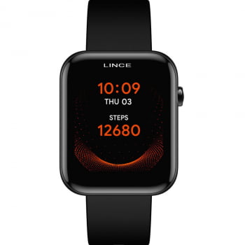 Relógio Smartwatch Lince Fit Preto Esportivo LSWUQPM001