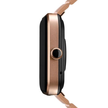 Relógio Smartwatch Technos Connect Max Digital Rosé Quadrado Troca de Pulseira Inteligente Aço Inoxidável á Prova D'água TMAXAJ/7T