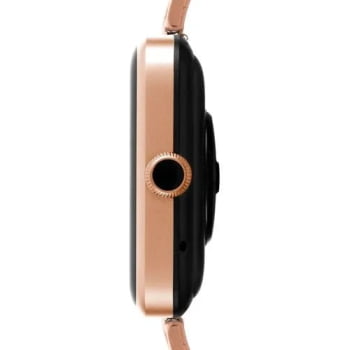 Relógio Smartwatch Technos Connect Max Feminino Rosé Quadrado Troca de Pulseira Inteligente Aço Inoxidável á Prova D'água TMAXAP/8J
