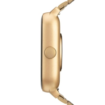 Relógio Smartwatch Technos Connect Max Pro Digital Dourado Quadrado Troca de Pulseira Inteligente Aço Inoxidável á Prova D'água TMAXPAD/9D