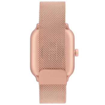 Relógio Smartwatch Technos Connect Max Pro Digital Rosé Quadrado Troca de Pulseira Inteligente Aço Inoxidável á Prova D'água TMAXPAC/8J