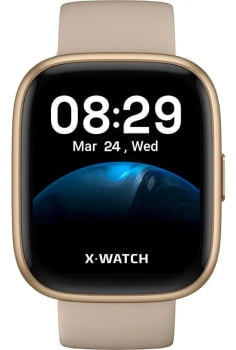 Relógio Smartwatch X-Watch Feminino Rosé Esportivo Inteligente Pulseira de Silicone Á Prova d'água XSWUQPI003A