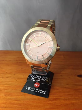 Relógio Technos Feminino Espiral Bicolor Dourado Com Rose 2036MMY/1T