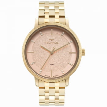 Relógio Technos Feminino Dourado Com Mostrador Rose 2036MPJ