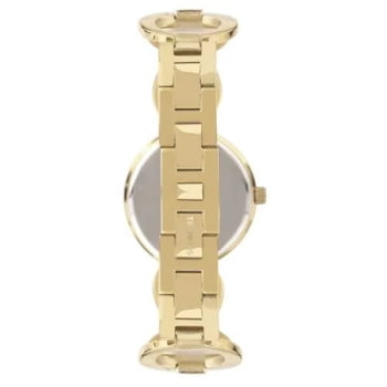 Relógio Technos Feminino Elos Dourado Minimalista Visor Prata Com Cristais Maquinário Japonês Aço Inoxidável Á Prova d'água  2035MWH/1K