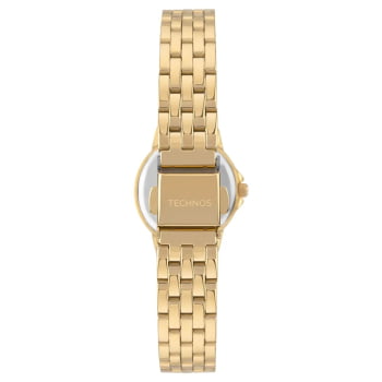 Relógio Technos Feminino Fashion Dourado Mostrador Champanhe com Corações de Cristais Aço Inoxidável á Prova D'água 2035NCX/1X