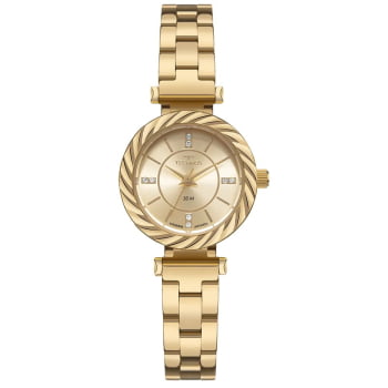 Relógio Technos Feminino Mini Dourado Minimalista  Aço Inoxidável Á Prova D'água 2035NBS/1X