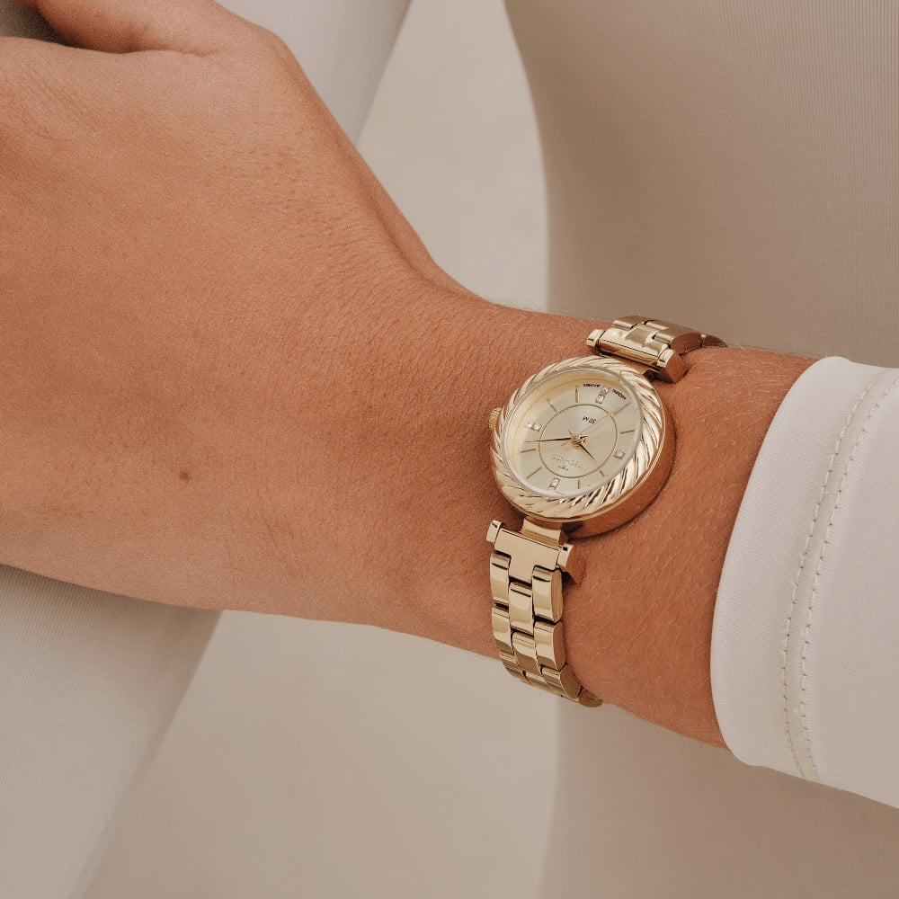 Relógio Technos Feminino Mini Dourado Minimalista  Aço Inoxidável Á Prova D'água 2035NBS/1X