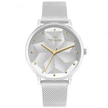 Relógio Technos Feminino Prata Pulseira Milanese 203AAF/1K