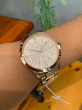 Relógio Technos Feminino Rosé Aço Inox Com Pedrsas 2036MPZ