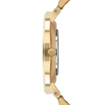 Relógio Technos Slim Dourado Minimalista Vidro Safira Visor Preto Maquinário Japonês Aço Inoxidável Á Prova d'água 2025LUI/1P