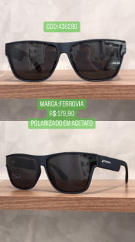 Óculos De Sol Ferrovia Acetato Masculino Polarizado Azul marinho 436280