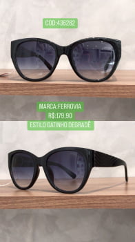 Óculos De Sol Ferrovia Acetato Feminino Estilo Gatinho Degradê - 436282