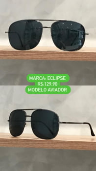 Óculos de Sol Eclipse Aviador Ponte Alta Chumbo Metal 