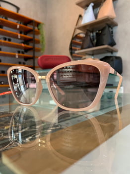 Óculos de Sol Feminino Gatinho Rosa Polarizado Acetato e Metal Ferrovia 436350