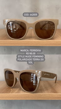 Óculos de Sol Ferrovia Feminino Nude Esmaltado Quadrado Flexível Lente Cacau Polarizado Acetato Linha Terra do Sol  642835