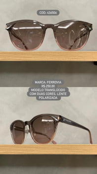 Óculos de Sol Ferrovia Feminino Translucido Esmaltado com Lente Degrade polarizada em Acetato 436506 Óculos de Sol Ferrovia Feminino Translucido Esmaltado com Lente Degrade polarizada em Acetato 436506