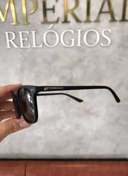 Óculos de Sol Masculino Preto Fosco Acetato Ferrovia 642426