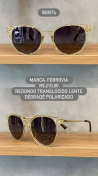 Óculos de Sol Ferrovia Redondo Translúcido Lente Degrade Polarizado 580574