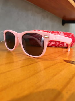 Óculos de Sol Infantil Feminino Polarizado Rosa Com Lente Preta Acetato Ferrovia - 840002