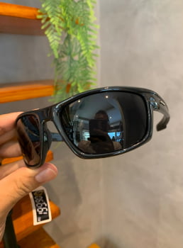 Óculos de Sol Ferrovia Masculino Preto Esmaltado Lupa Esportivo Flexível Acetato Polarizado FR7002 C1