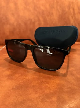 Óculos de Sol Masculino Acetato Esmaltado Preto com Lente Preta Ferrovia 642440